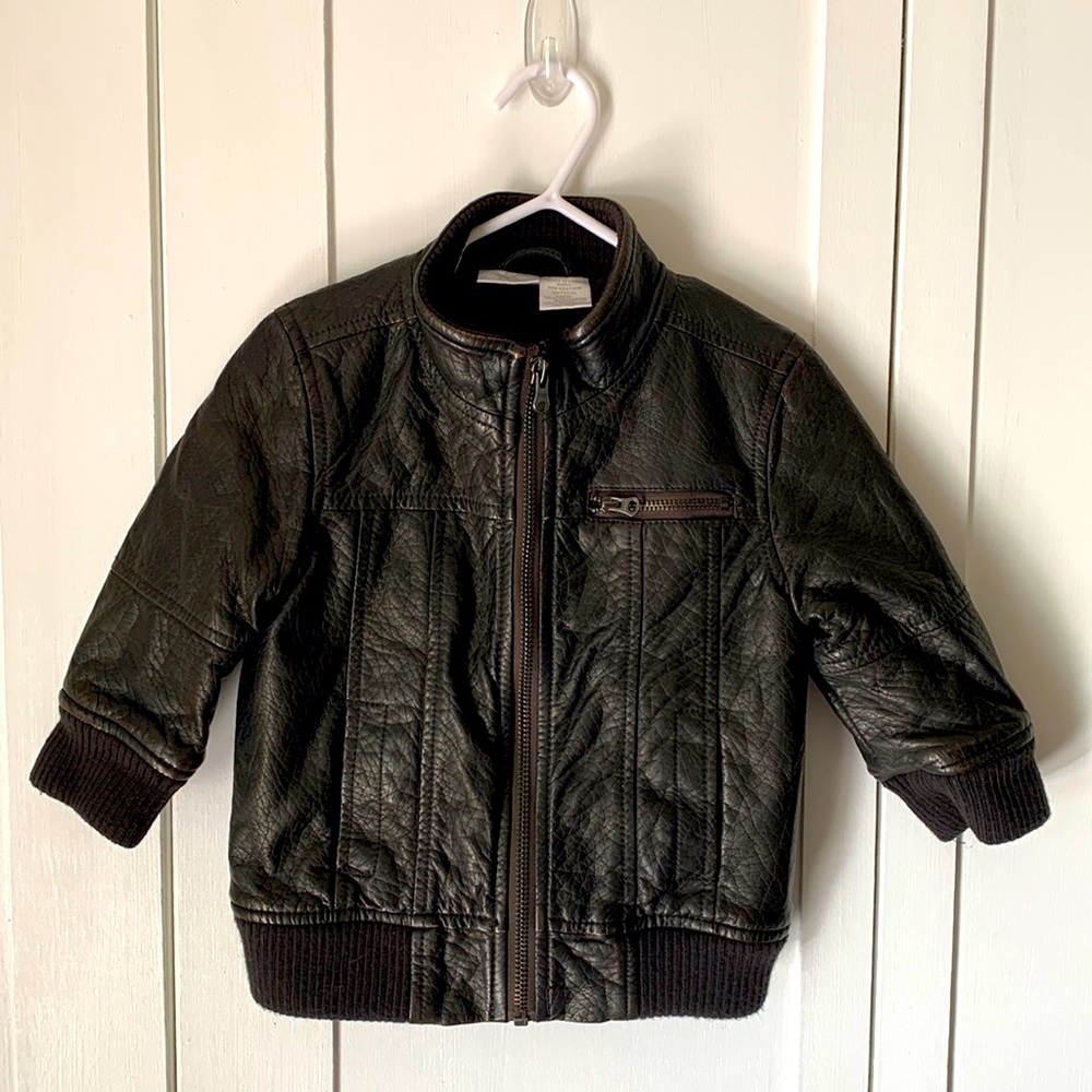 Leather baby coat